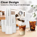100 Pack 16 oz Clear Plastic Cups with Lids and Straws