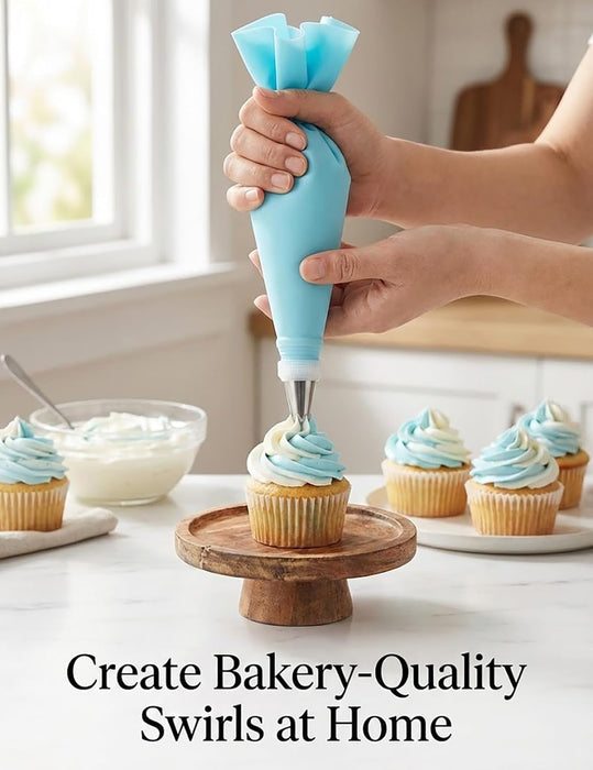 Reusable Piping Bags and Tips Set, 21-Piece Cake and Cupcake Decorating Kit