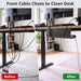 Under Desk Cable Management Tray (16.5 in, Metal, Black)
