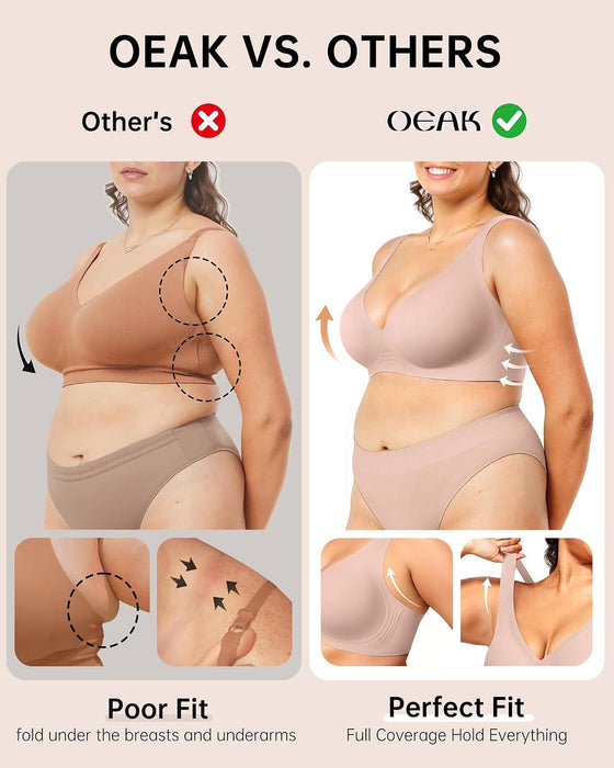 Womens Jelly Bras Wireless Deep V Bralette Comfy Push Up Tshirt Bras