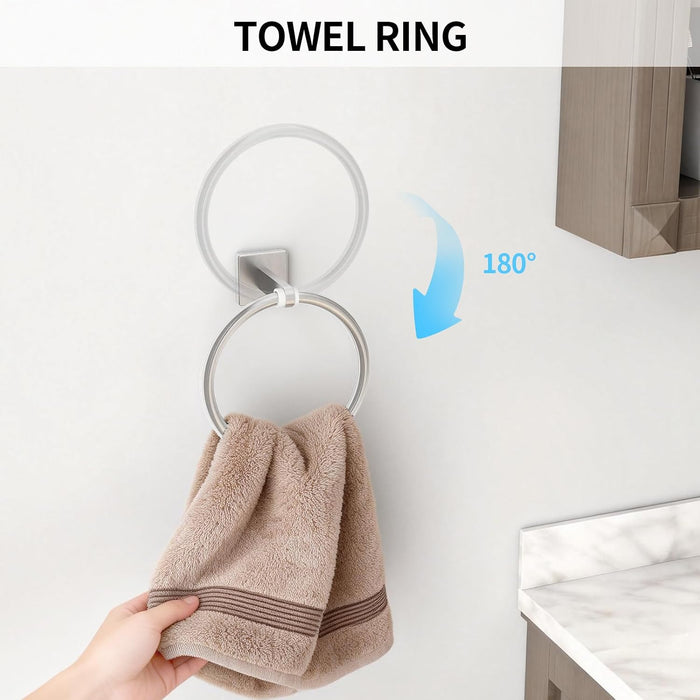 Brushed Nickel Bathroom Hardware Set, 24 inch Bathroom Towel Holder