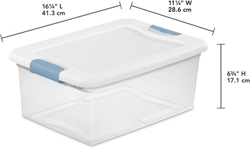 Latching Box with Lids for Home and Office, 15 Quart, 12-Pack