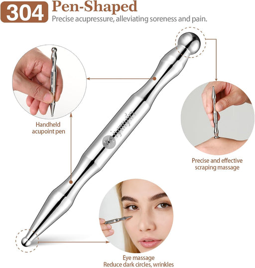 6-in-1 304 Stainless Steel Muscle & Fascia Scraper Tool Set, for Body Skin Massage and Sore Muscles, Myofascial, Iastm Tools, Soft Tissue Mobilization Tools, Full Body Gua Sha Kit, Gift-for Her