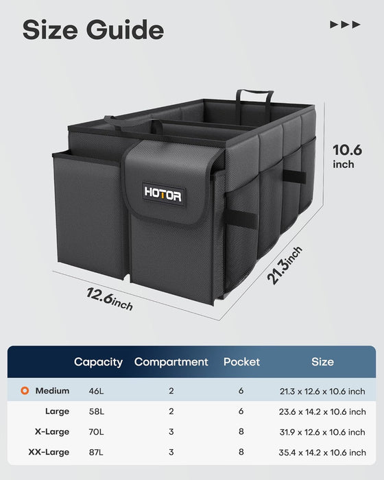 Trunk Organizer - Foldable Car Organizer for SUVs & Sedans Storage