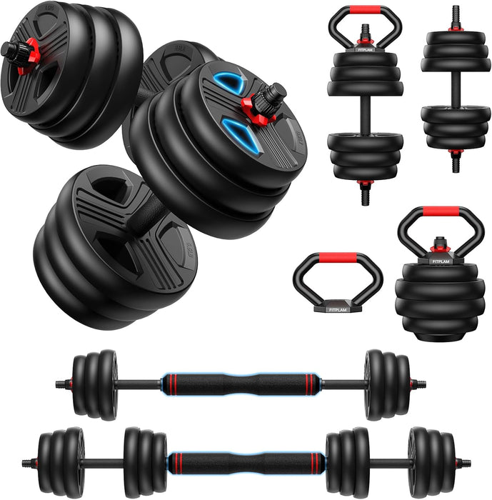 Adjustable dumbbell set,20/35/45/55/70/90lbs Free Weights set with upgraded nut, 5 in 1 Weight Set Used as Kettlebells, 