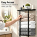 3-Tier Wall Mounted Towel Rack for Bathroom Storage，Black