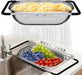 Over the Sink Colander - Strainers and Colanders - Sink Strainer Basket - Expandable Fine Mesh Strainer with Rubber Grip