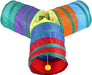 32Pcs Cat Toys Kitten Interactive Pet Toys Assortments, Foldable Rainbow Tunnel, Teaser Wand Fluffy Mouse Crinkle Balls Bell Play for Puppy Kitty (3 way)
