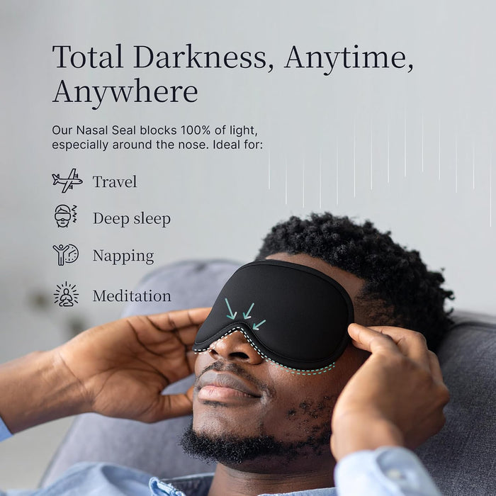 3D Sleep Mask for Men, 100% Blackout Eye Mask for Sleep, Ice Silk Adjustable Sleeping Mask for Side Sleepers, Soft Breat