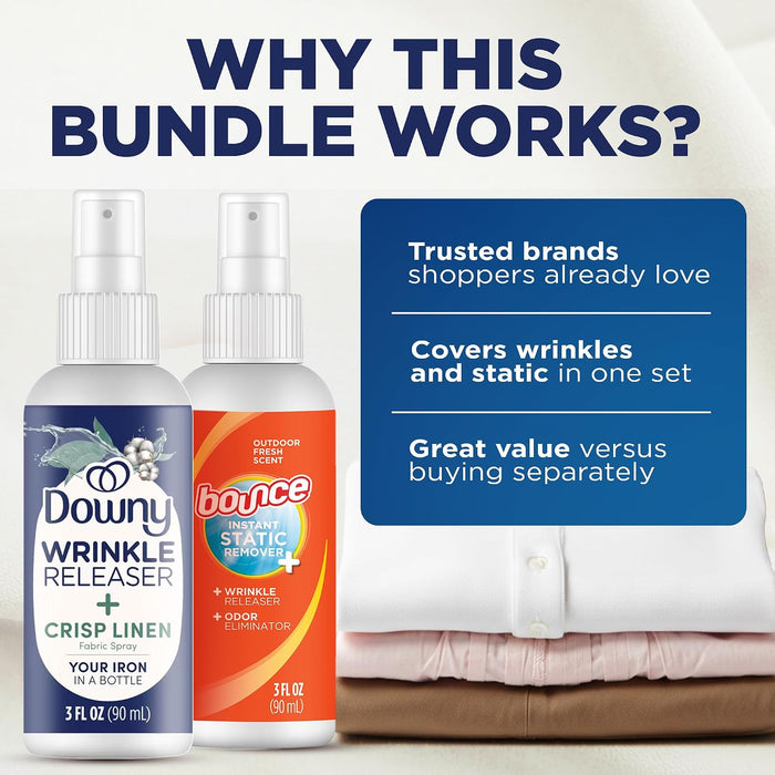 Wrinkle Release Spray Bundle w/Bonus 3oz Bounce Spray Sample - 2 Pack