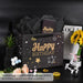 13" Birthday Gift Bag with Tissue Paper & Card(1 Pack Black Gold)