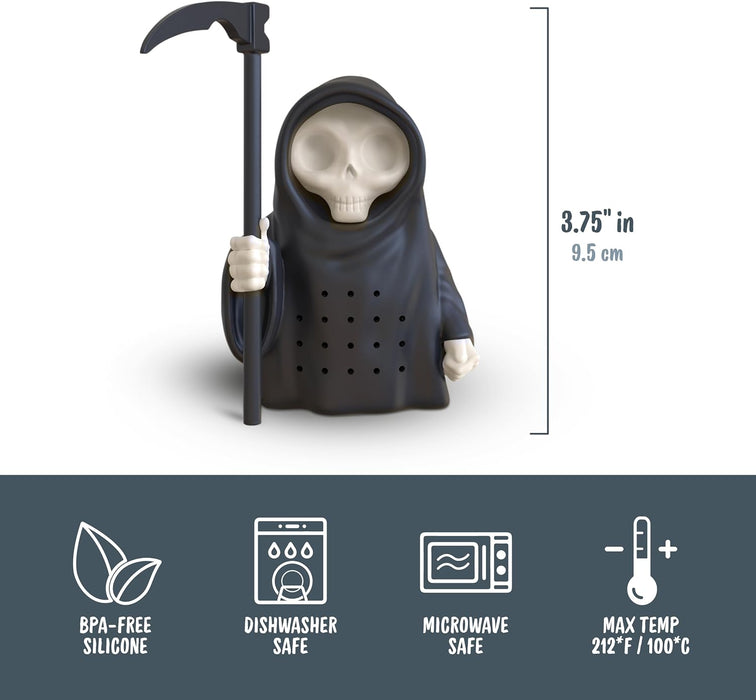 Genuine Fred GRIM STEEPER Grim Reaper Tea Infuser, Silicone, 3.75" Tall
