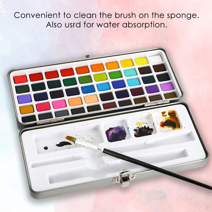50 Color Watercolor Paint Set with Brush Pens