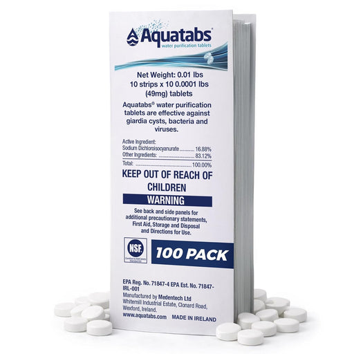 49mg Water Purification Tablets, 100 Pack, Hiking & Camping