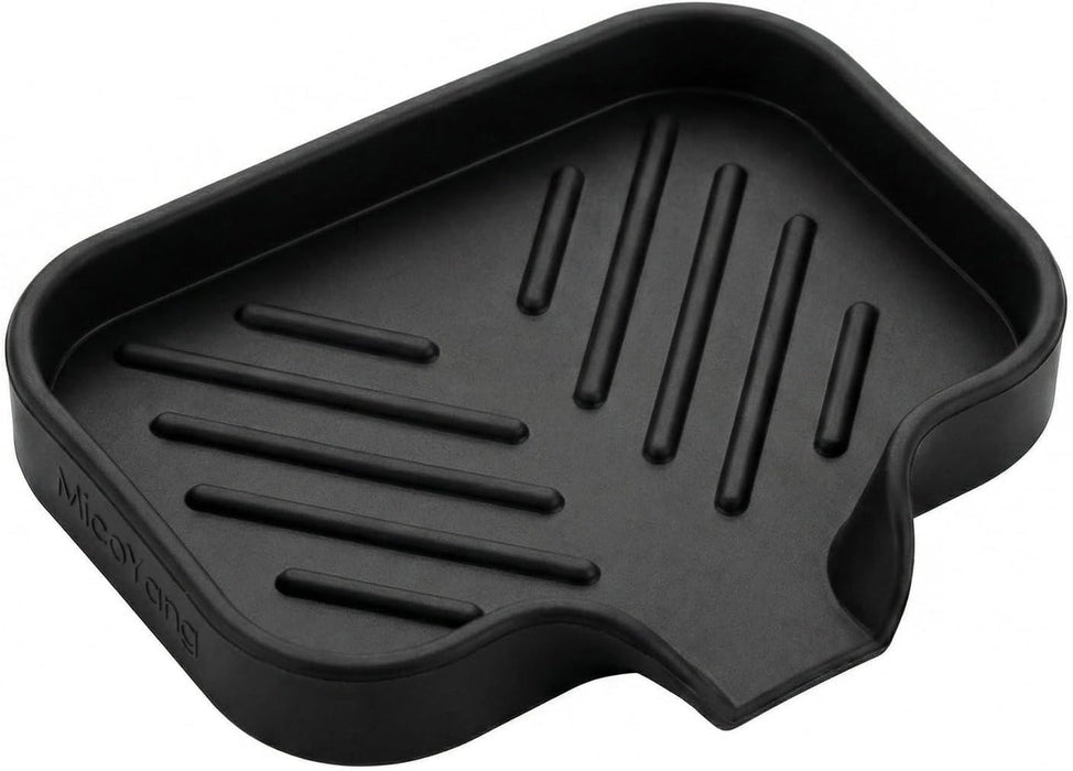 Silicone Soap Dish with Drain Spout, Self-Draining Sink Organizer Tray for Bathroom and Kitchen, Sponges, Dispensers and