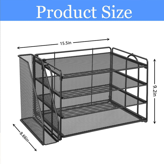 4-Tier Paper Organizer With Magazine Holder