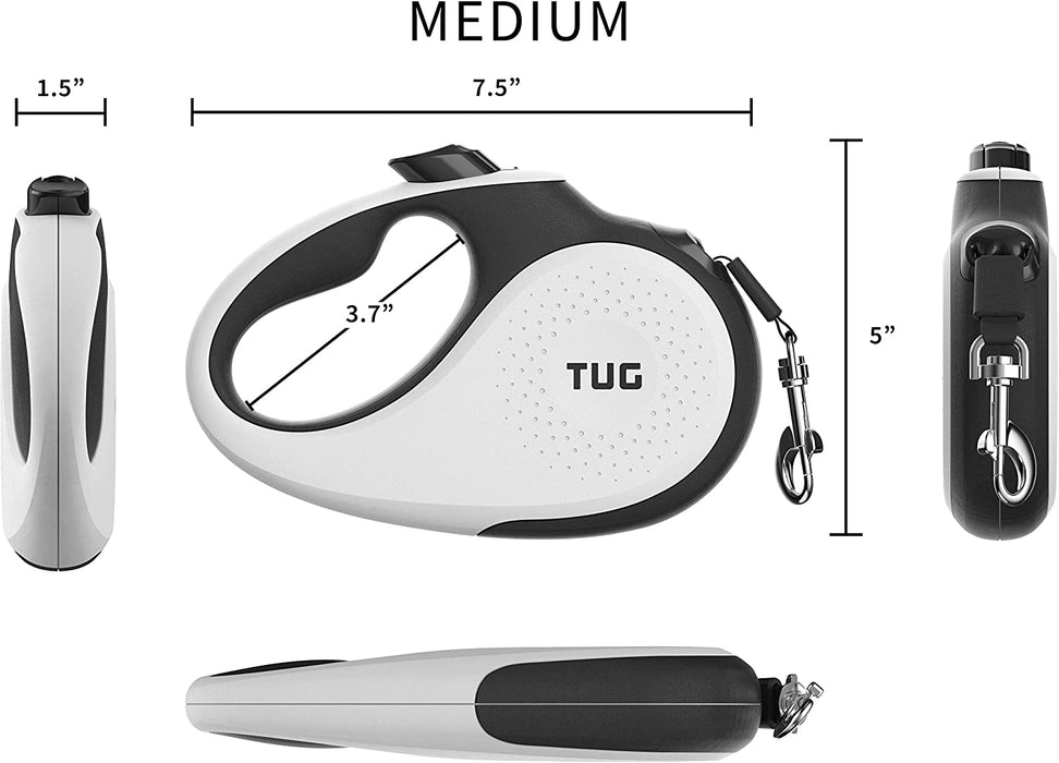Original Retractable Dog Leash, 16 ft (Medium, White)