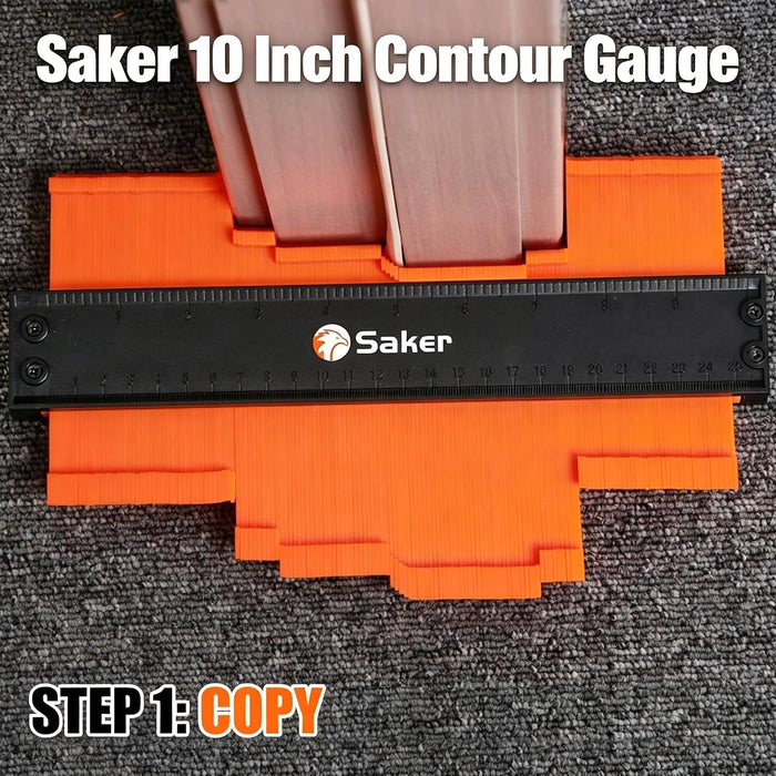 Contour Gauge Profile Tool with Adjustable Lock 10 Inch Orange