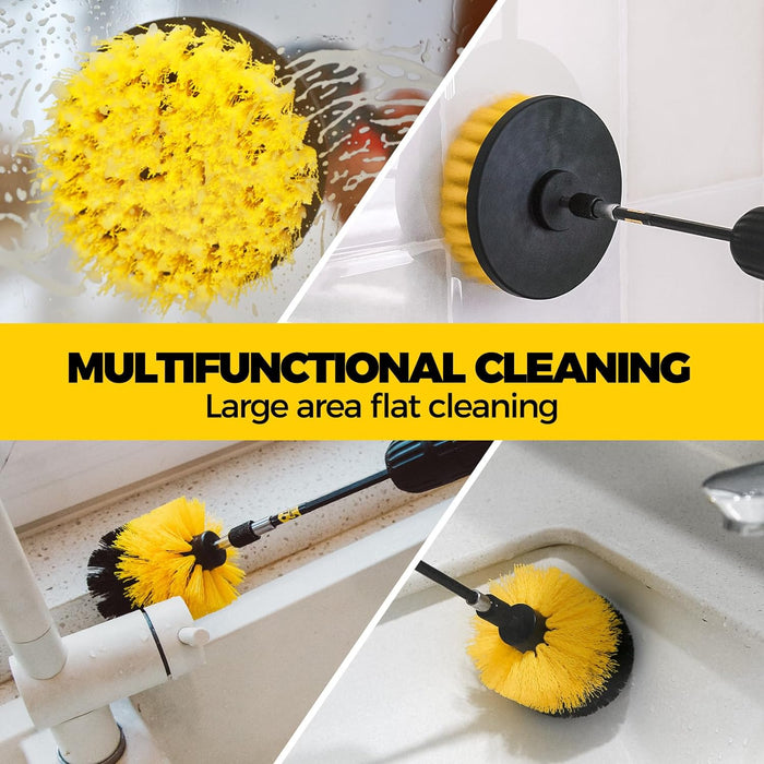 6Pc Drill Brush Set - Soft Bristles with Extension for Home Clean