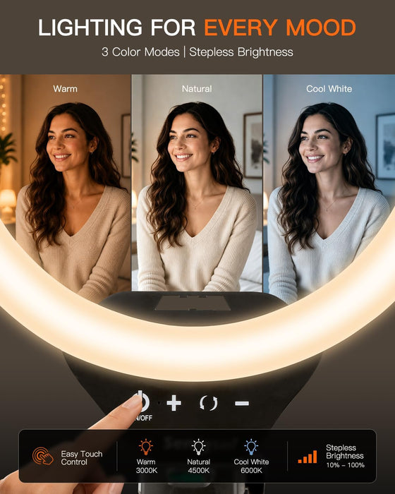 Ring Light with Stand, 50" Phone Tripod with Wireless Remote