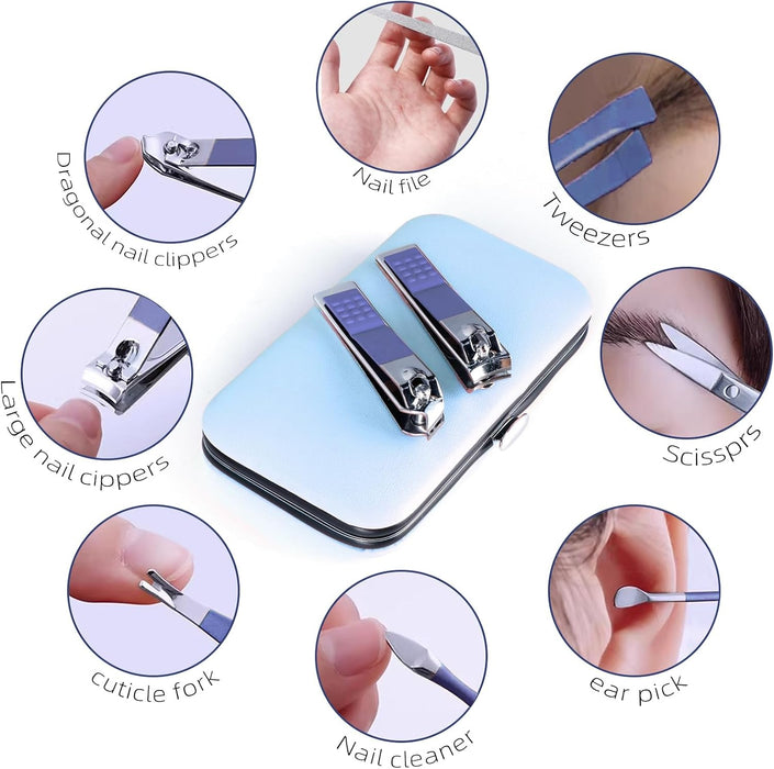 Manicure Set 8 in 1 Nail Clipper Set, Nail Clippers,Fingernail & Toenail Clippers,Manicure Tools,Pedicure Tools,Suitable