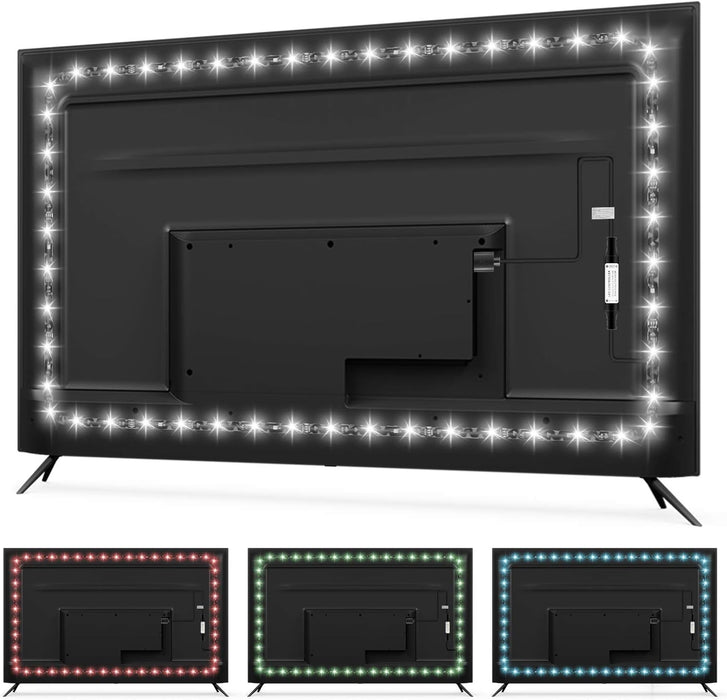 USB TV Bias Lighting 6500K True White for 50-55inch TV, 11.5ft LED Lighting fixtures for Indoor and Outdoor Lighting App