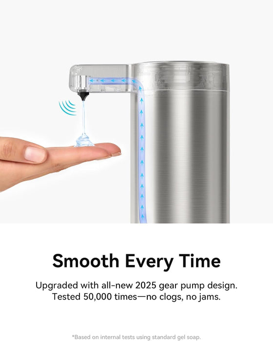 Touchless Automatic Soap Dispenser – Clog-Free Pump, 0.2s Fast Sensor, USB-C Rechargeable, Smudge-Resistant Stainless Steel, for Kitchen & Bathroom Soap Dispenser