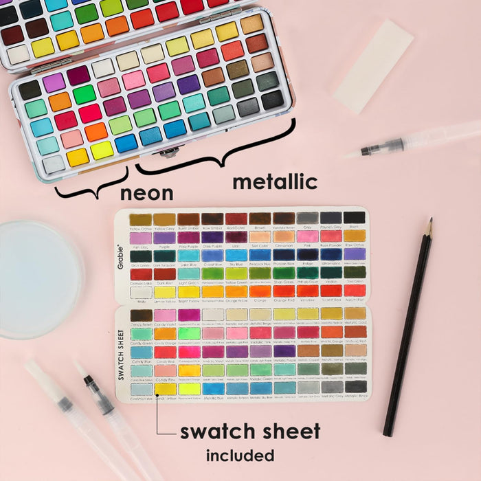 Watercolor Paint Set of 100 Color with Brush Pens