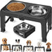 Elevated Dog Bowls, 5 Adjustable Heights (3.9"-13.4") Raised Dogs Food Bowl Stand for Medium Large Sized Dogs, Non-Slip 