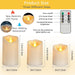 Flameless Candles 4" 5" 6" Set of 3 Outdoor Indoor Ivory Pillars Battery Operated Flickering Candles with Cozy Climbing Flame Effect, 8-Key Remote Timer, Plastic LED Candles for Wedding Decor