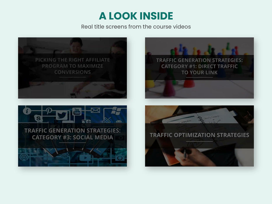 Affiliate Marketing Strategies Video Course - a look inside