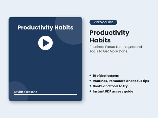 Productivity Habits Video Course - cover