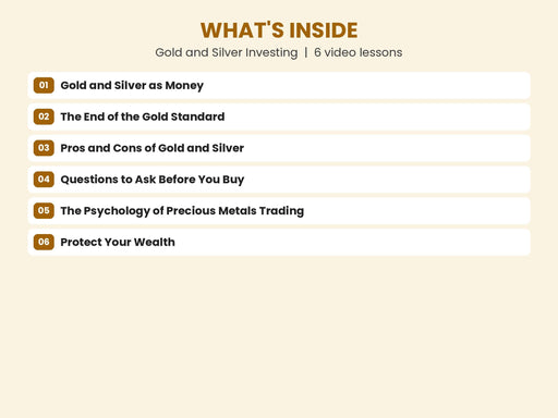 Gold and Silver Investing - whats inside