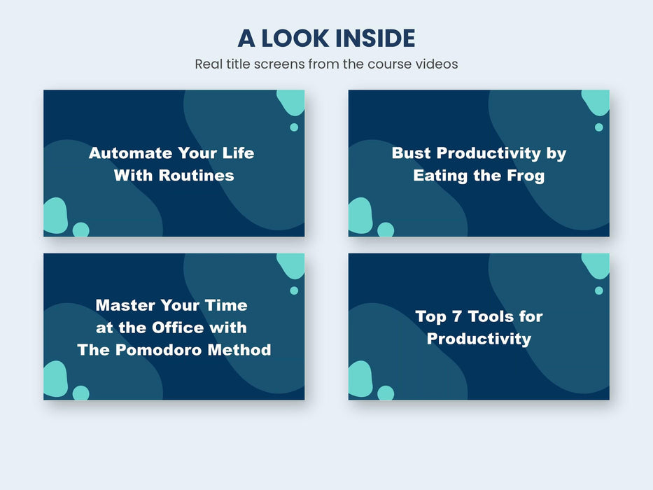 Productivity Habits Video Course - a look inside