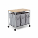 Rolling pull-out laundry sorter with shelf