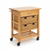 Mobile kitchen island cart with baskets and drawer