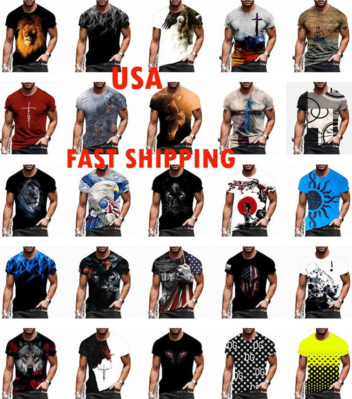 Men’s novelty graphic short-sleeve T-shirt design selection