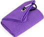 16 × 24 in Microfiber Golf Towel with Carabiner — Purple
