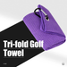 16 × 24 in Microfiber Golf Towel with Carabiner — Purple