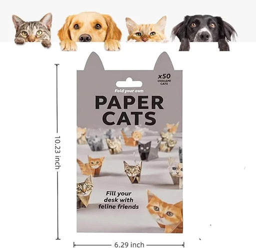 Origami cat paper kit box and finished cats