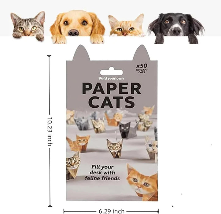 Origami cat paper kit box and finished cats