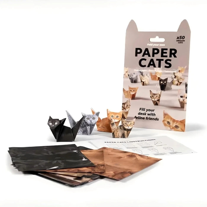 Origami cat kit sheets and folded cats