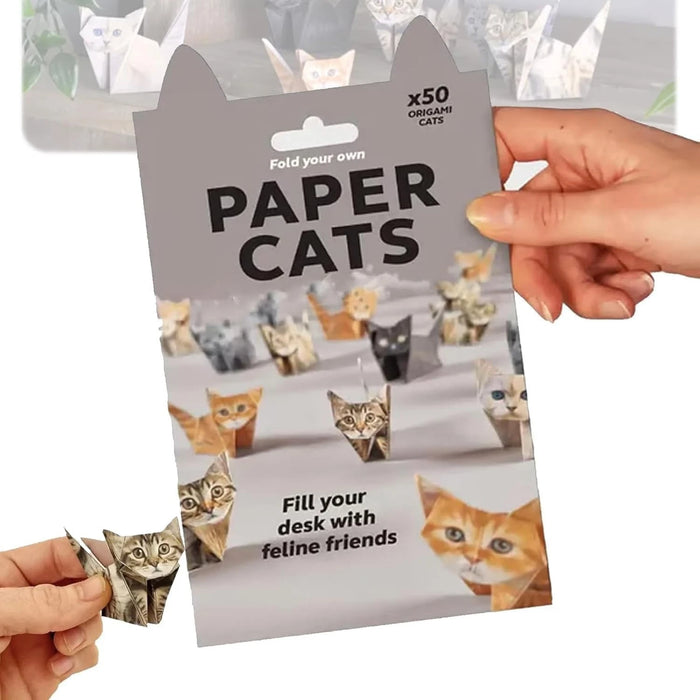 50-sheet origami cat craft kit