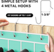 24-Pocket Over-Door Shoe Organizer — Turquoise