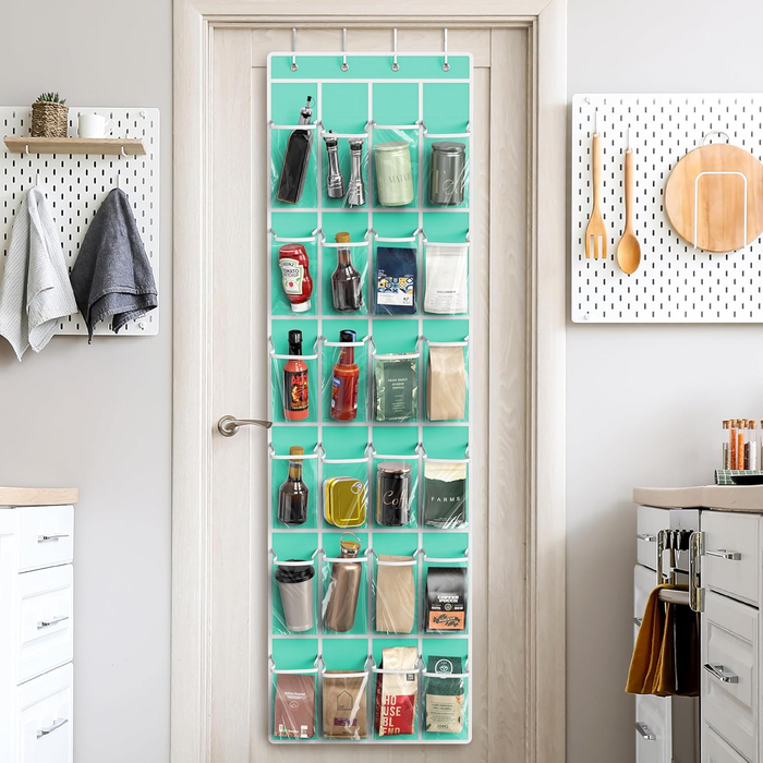 24-Pocket Over-Door Shoe Organizer — Turquoise
