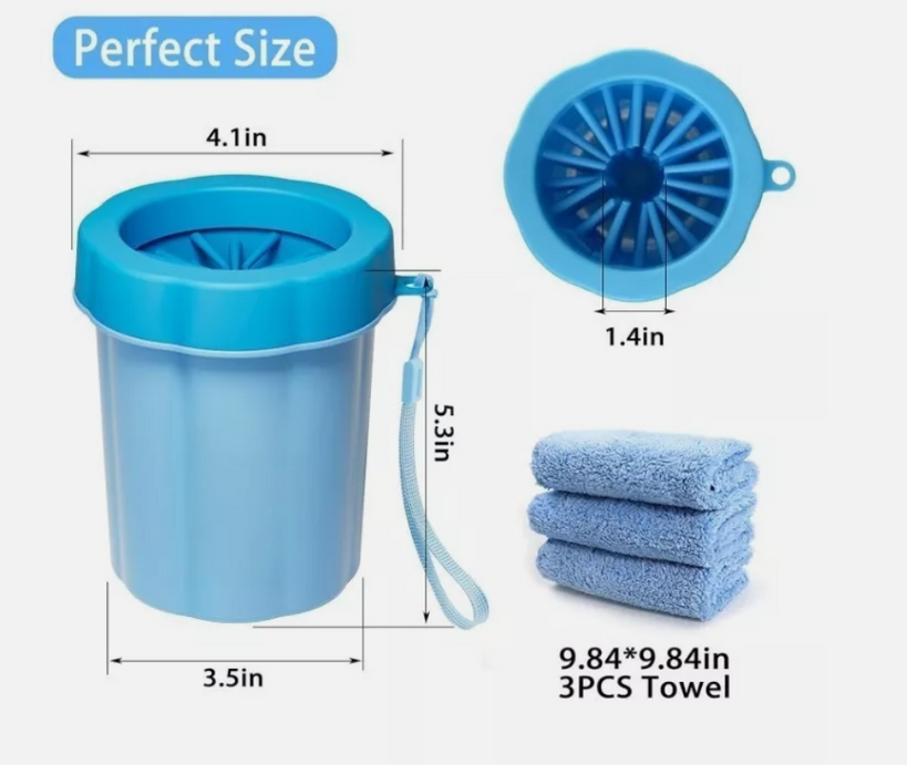 Paw cleaner dimensions and components