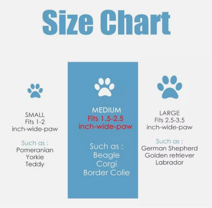 Paw cleaner size reference