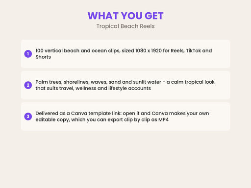 Tropical Beach Reels: 100 Vertical Beach and Ocean Stock Video Clips