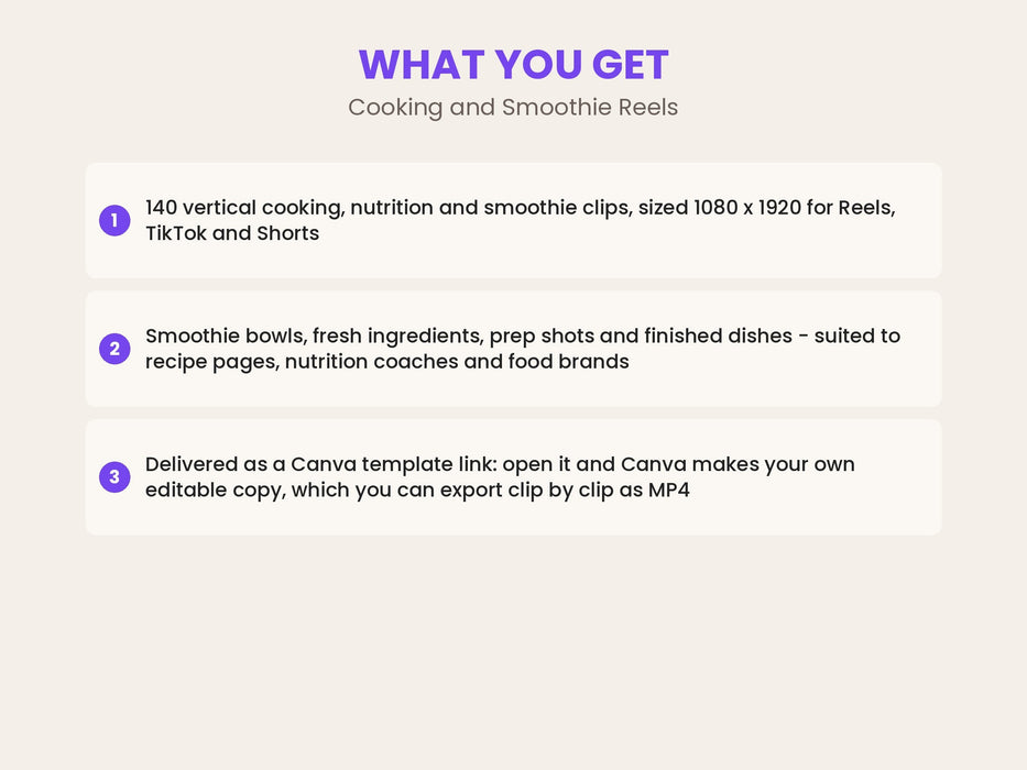 Cooking and Smoothie Reels: 140 Vertical Food and Nutrition Stock Video Clips