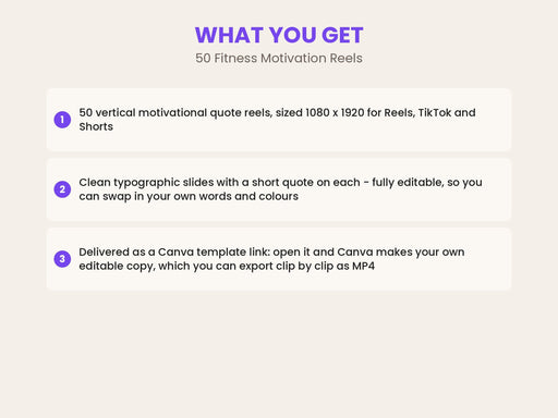 50 Fitness Motivation Reels: Editable Quote Videos for Social Media